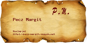 Pecz Margit névjegykártya